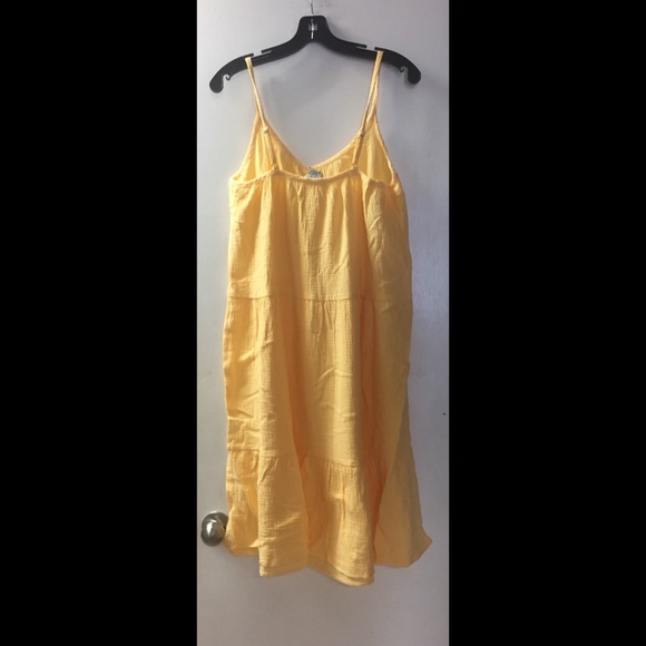 🌟Yellow Tiered Bubble Gauze Dress - Picture 3 of 4